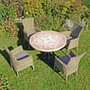 Provence Dining Table with 4 Dorchester Chairs Set Natural