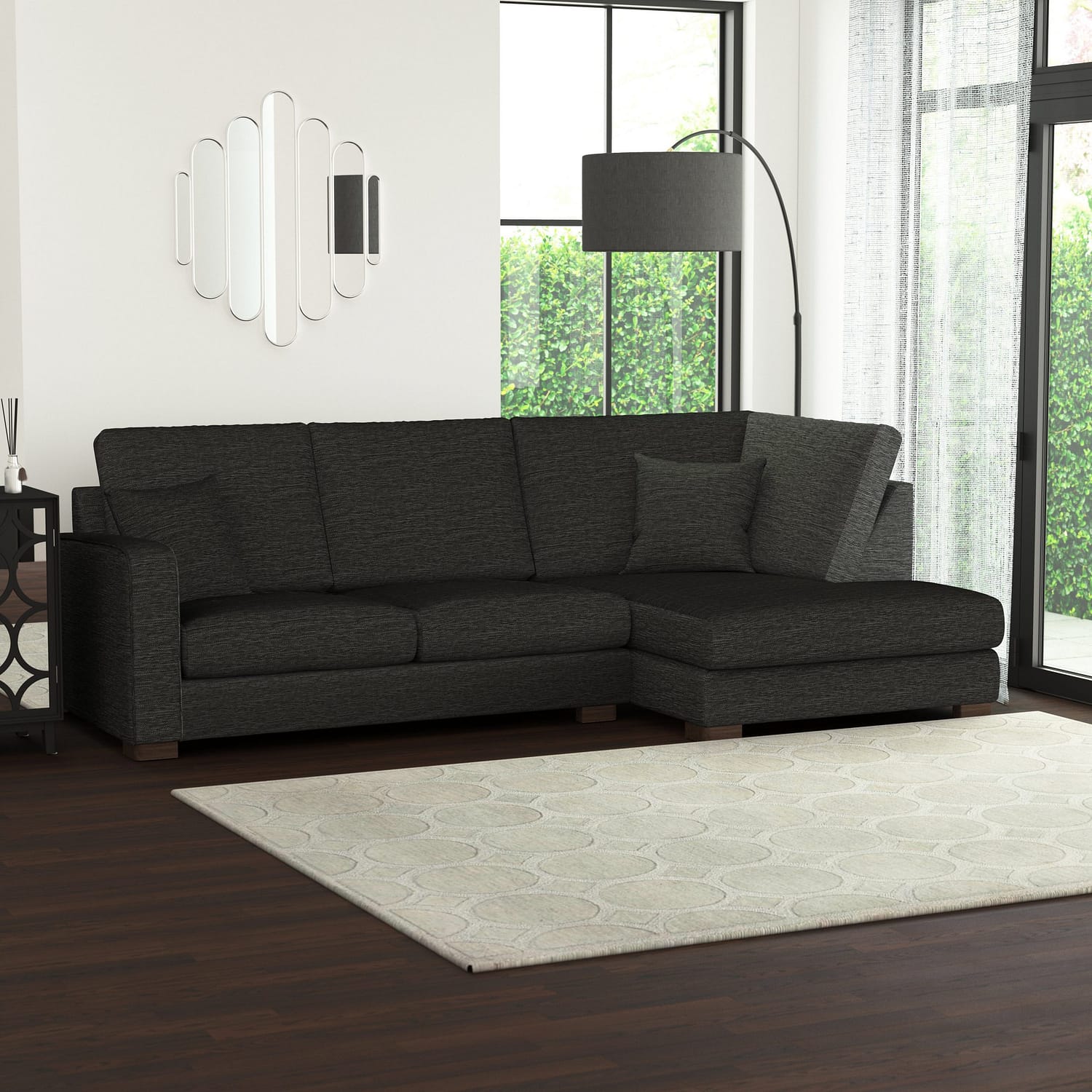 Carson Vivalife Stain-Resistant Fabric Corner Sofa Vivalife Graphite