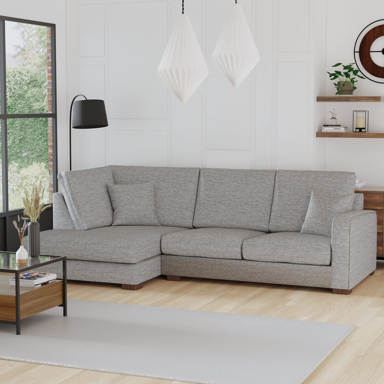 Carson Vivalife Stain-Resistant Fabric Corner Sofa Vivalife Grey