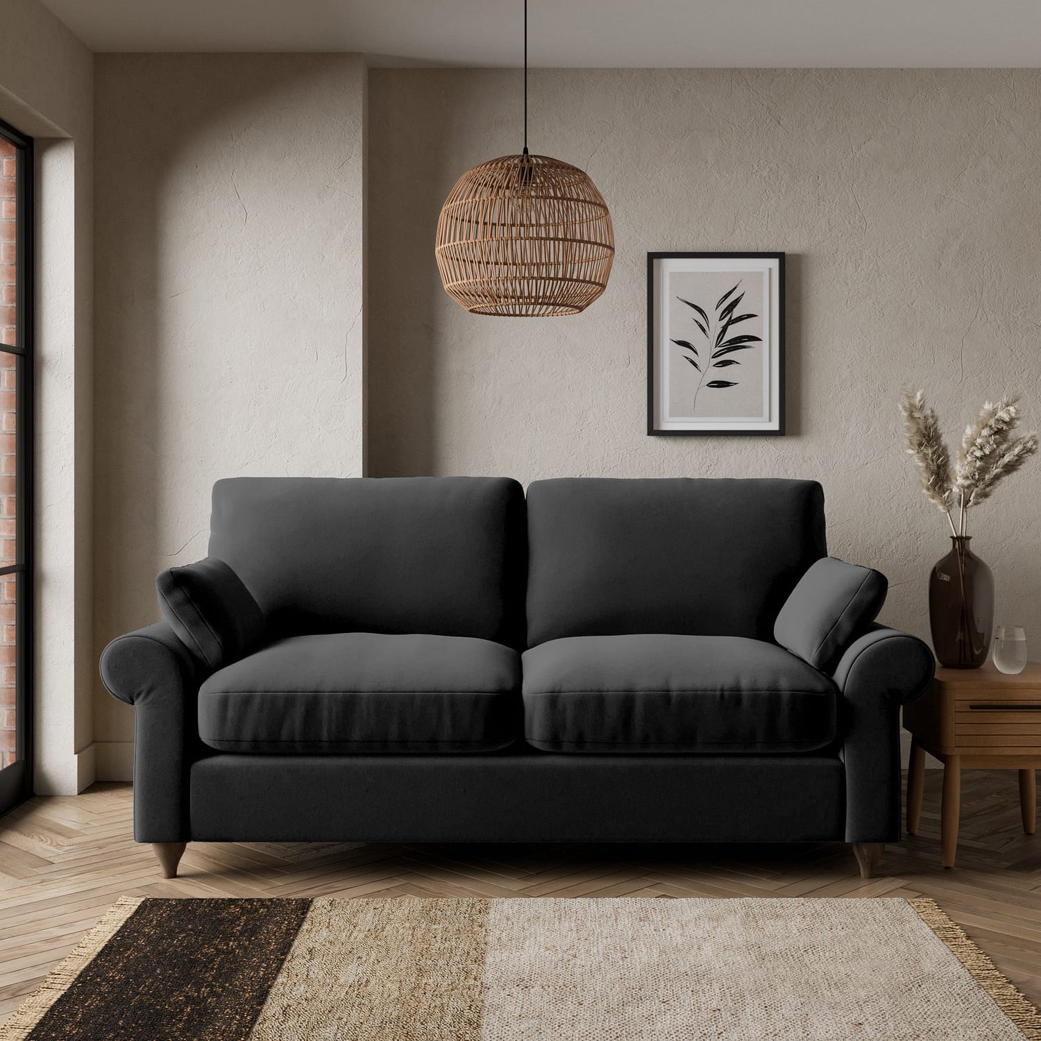 Salisbury Luxury Velvet 2 Seater Sofa Bed Black