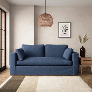 Alnwick Soft Cotton 3 Seater Sofa Soft Cotton Folkstone Blue