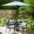 2020 Hartman Berkeley 4 Seat Garden Dining Set with Round Table & Parasol – Antique Grey/Platinum