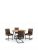 Julian Bowen Brooklyn 120 Cm Solid Oak And Metal Round Dining Table + 4 Brooklyn Chairs