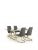Julian Bowen Minori 200 Cm Glass Top Dining Table + 4 Vittoria Chairs – Grey/Gold