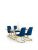 Julian Bowen Minori 200 Cm Glass Top Dining Table + 4 Vittoria Chairs – Blue/Gold