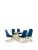 Julian Bowen Minori 200 Cm Glass Top Dining Table + 6 Vittoria Chairs – Blue/Gold